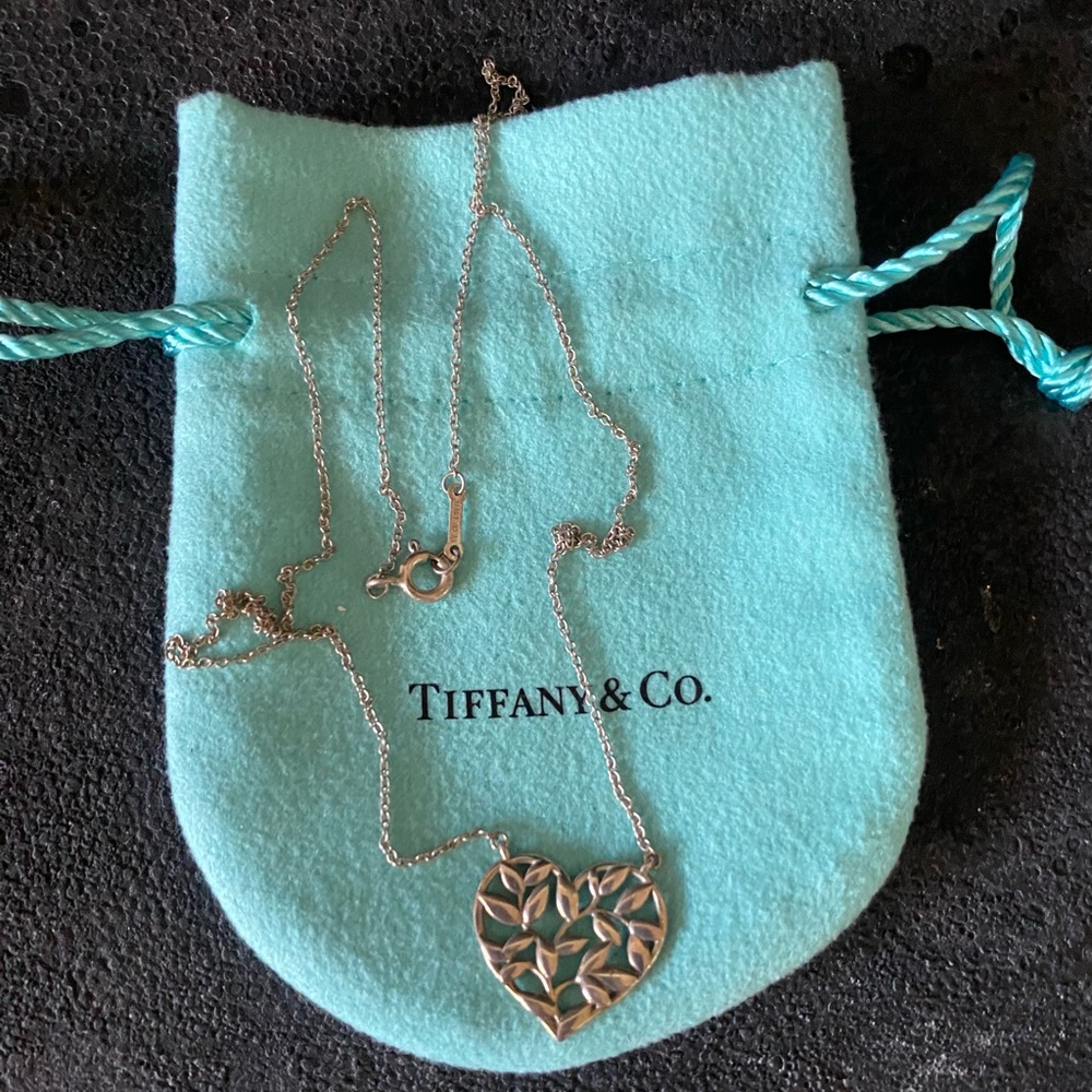 Tiffany & Co. Silver Leaf Heart Necklace